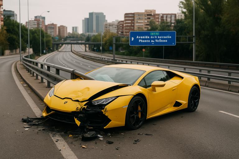 Accidente de Lamborghini en Madrid lleva al descubrimiento de 1,4 millones de euros en efectivo